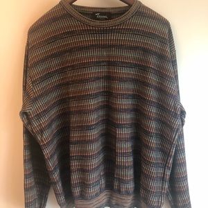 Vintage oversized striped multicolored sweater